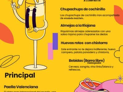 Comida con dj, charanga y tardeo